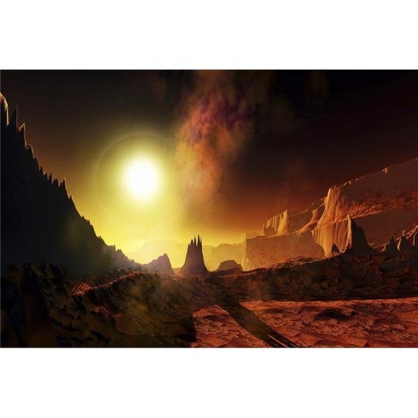 Stocktrek Images StockTrek Images PSTCFR100068S A Large Sun Heats This Alien Planet Which Bakes in Its Glow Poster Print; 17 x 11 PSTCFR100068S